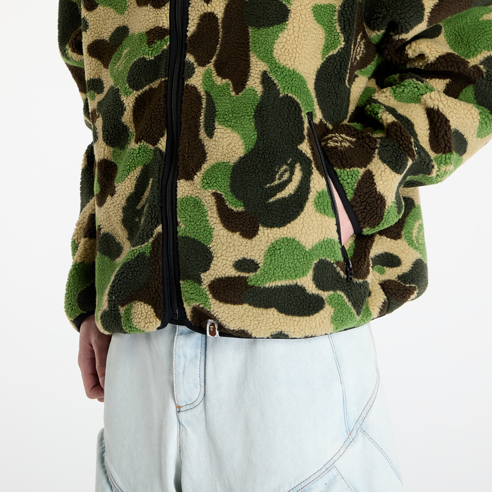 Bundy A BATHING APE Abc Camo Boa Reversible Jacket M Green