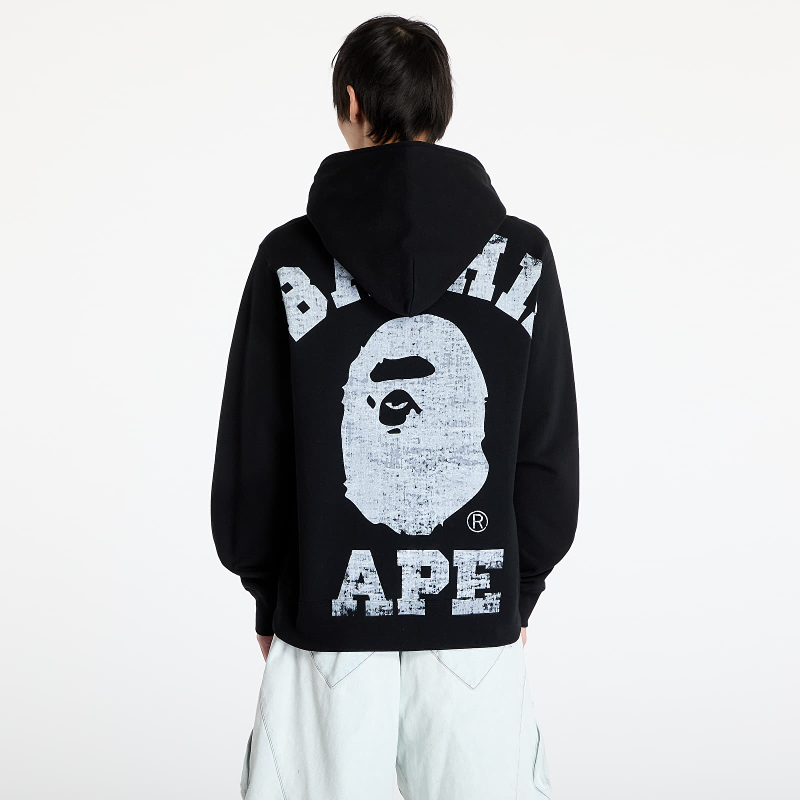 Sweatjacken und Sweatshirts A BATHING APE Over Print Full Zip Hoodie M Black