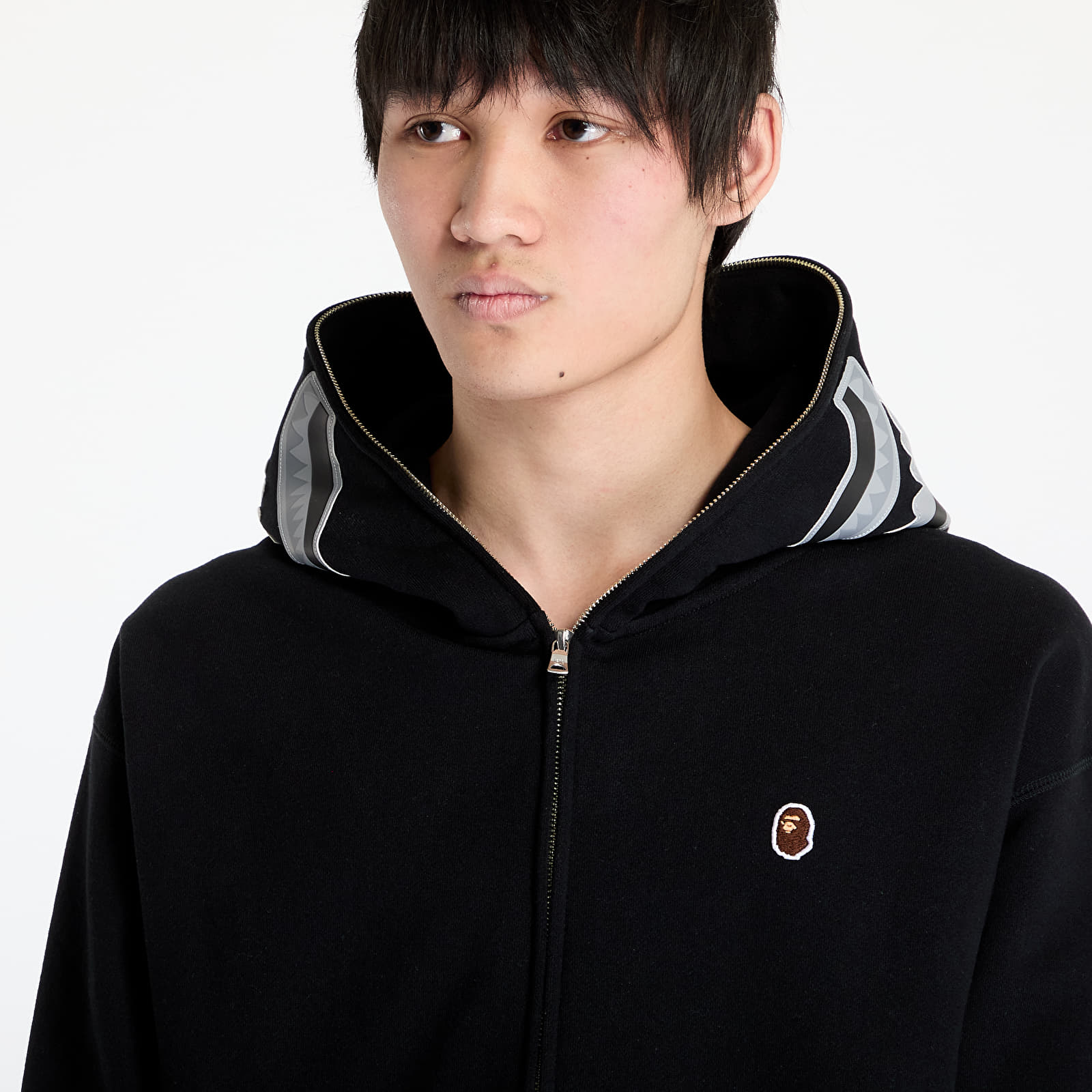 Sweatjacken und Sweatshirts A BATHING APE One Point Ape Head Shark Relaxed Fit Full Zip Hoodie M Black