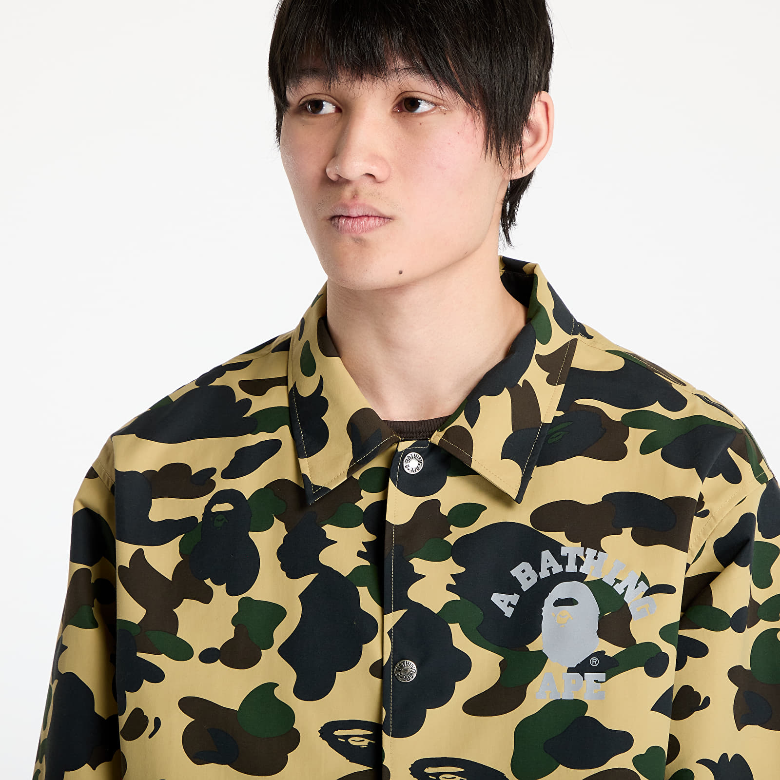 Coach Jackets A BATHING APE Gore-Tex Wind Stopper 1St Camo Relaxed Coach Jacket M Yellow