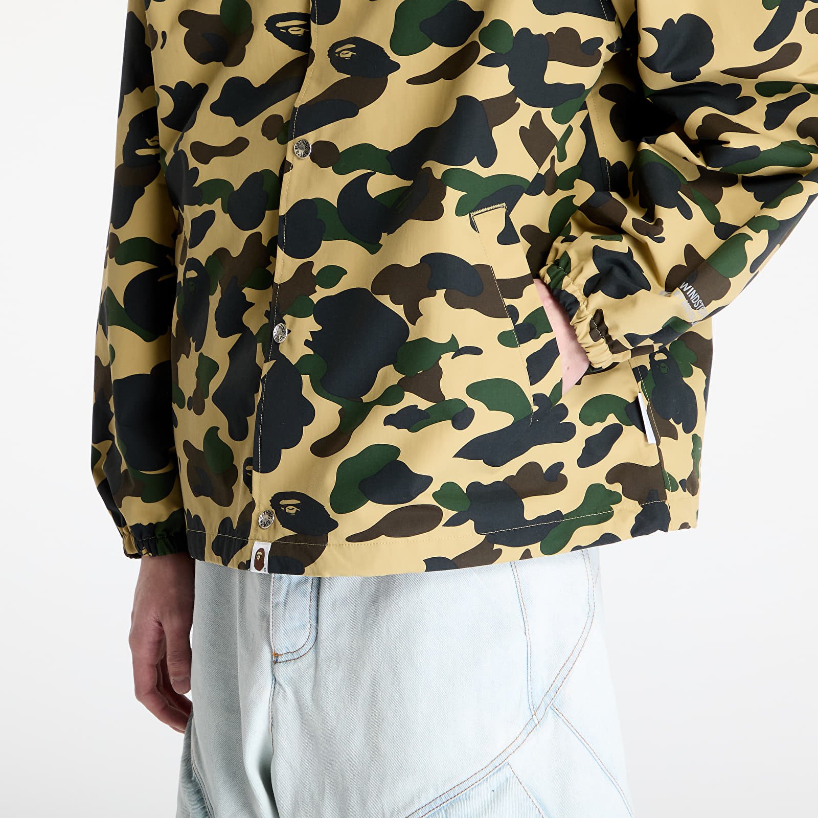 Coach Jackets A BATHING APE Gore-Tex Wind Stopper 1St Camo Relaxed Coach Jacket M Yellow