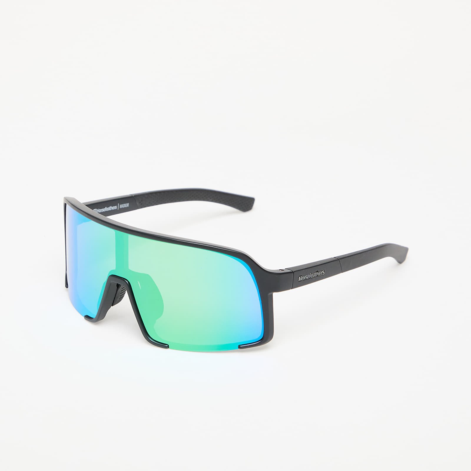 Okulary przeciwsłoneczne Horsefeathers Magnum Sunglasses Matt Black/ Mirror Green