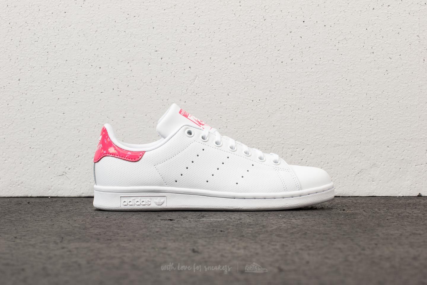 Dětské tenisky a boty adidas Stan Smith J Ftw White/ Ftw White/ Real Pink