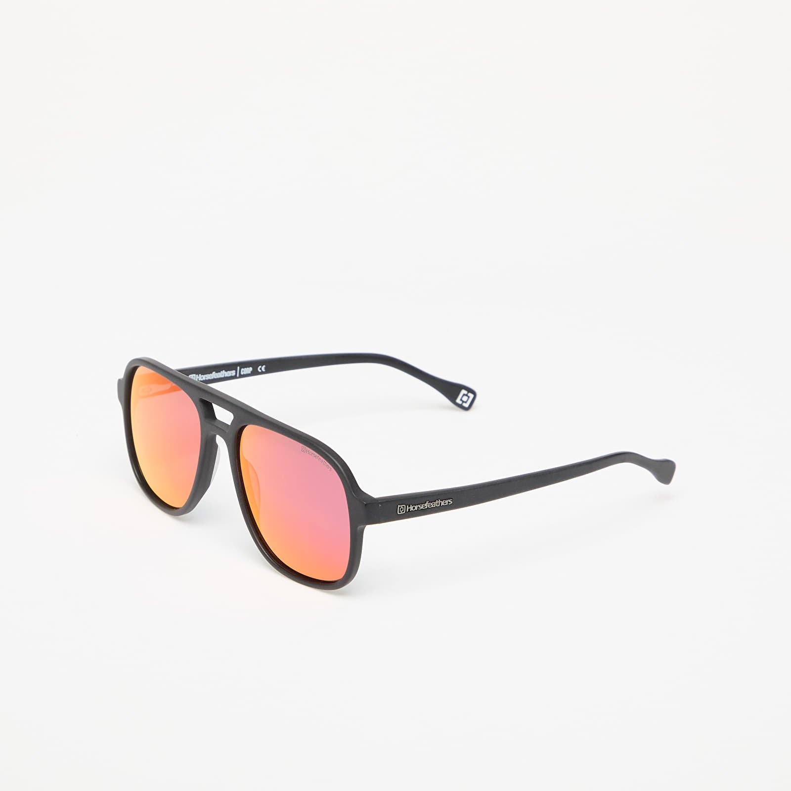 Sonnenbrillen Horsefeathers Corp Sunglasses Matt Black/ Mirror Red