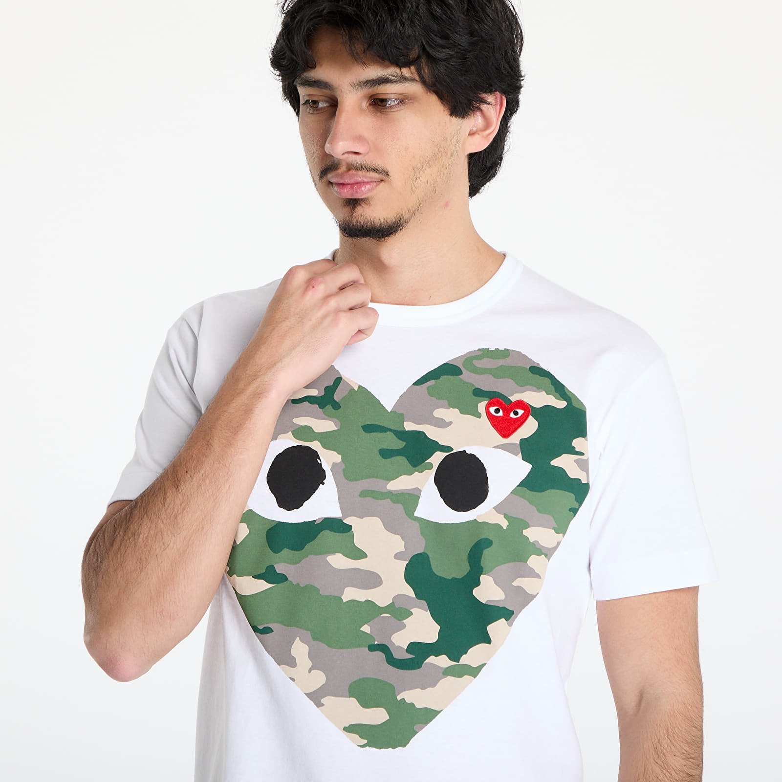 Tričká Comme des Garçons PLAY Red Emblem Knit T-Shirt UNISEX White