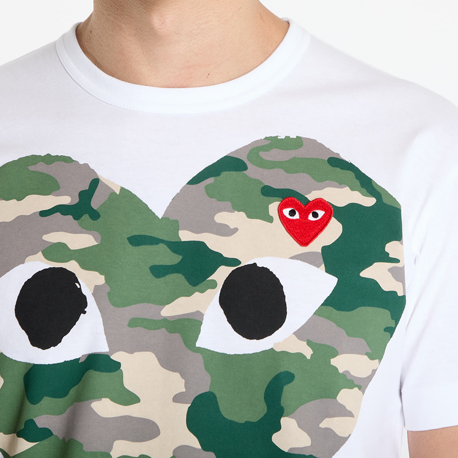 Tričká Comme des Garçons PLAY Red Emblem Knit T-Shirt UNISEX White