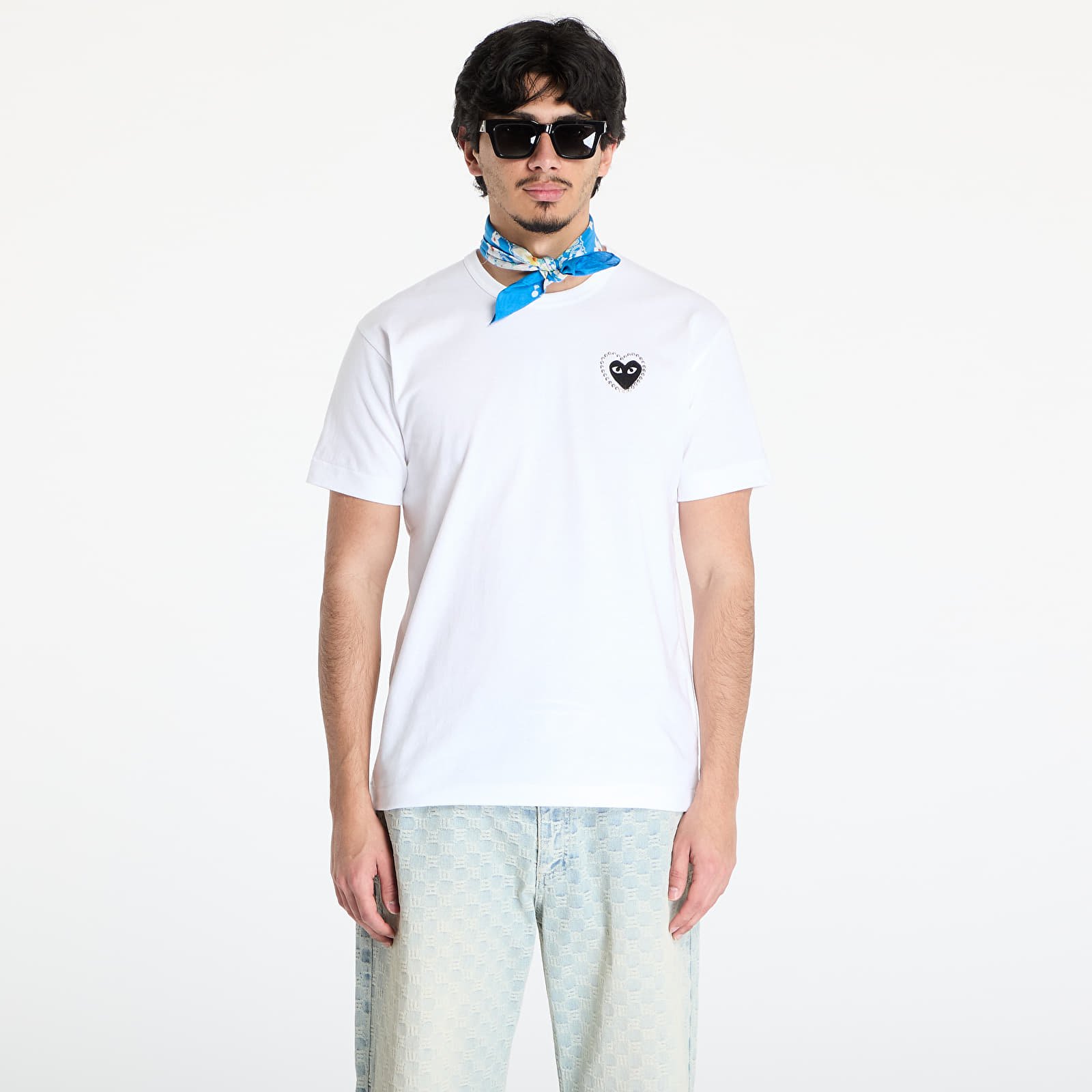 Trička Comme des Garçons PLAY Emblem x Metalstone T-Shirt UNISEX White/ Black