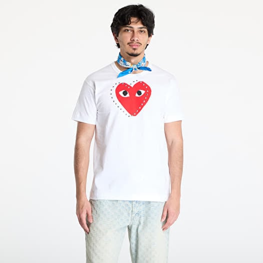 T-paita Comme des Garçons PLAY Print Red x Black x Studc T-Shirt UNISEX White