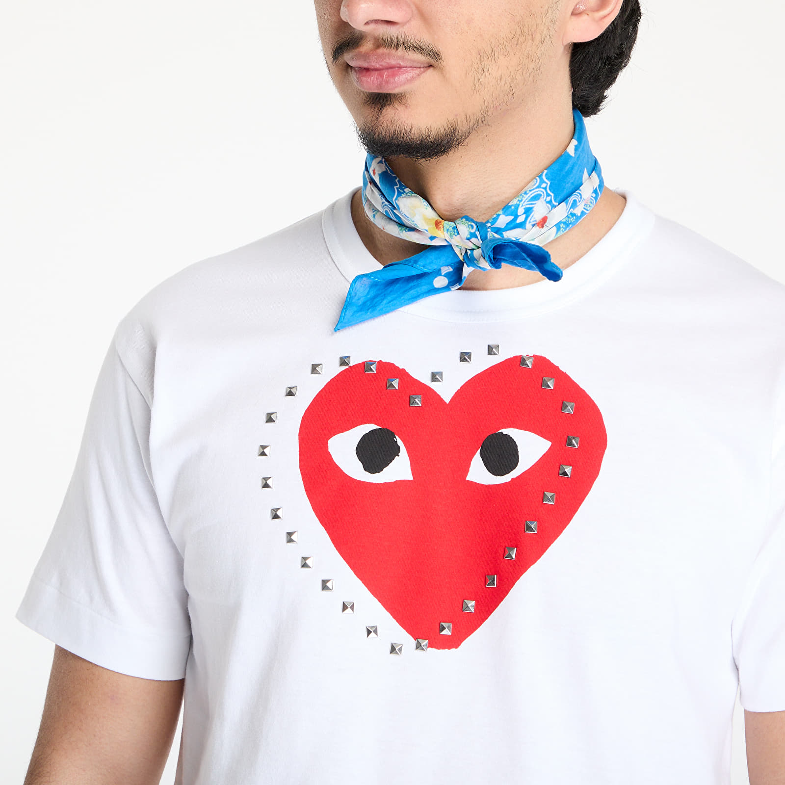 Trička Comme des Garçons PLAY Print Red x Black x Studc T-Shirt UNISEX White