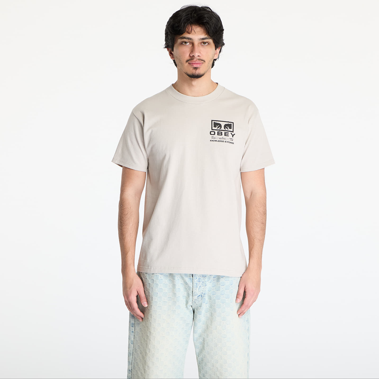 T-paidat OBEY Permission T-Shirt Silver Grey