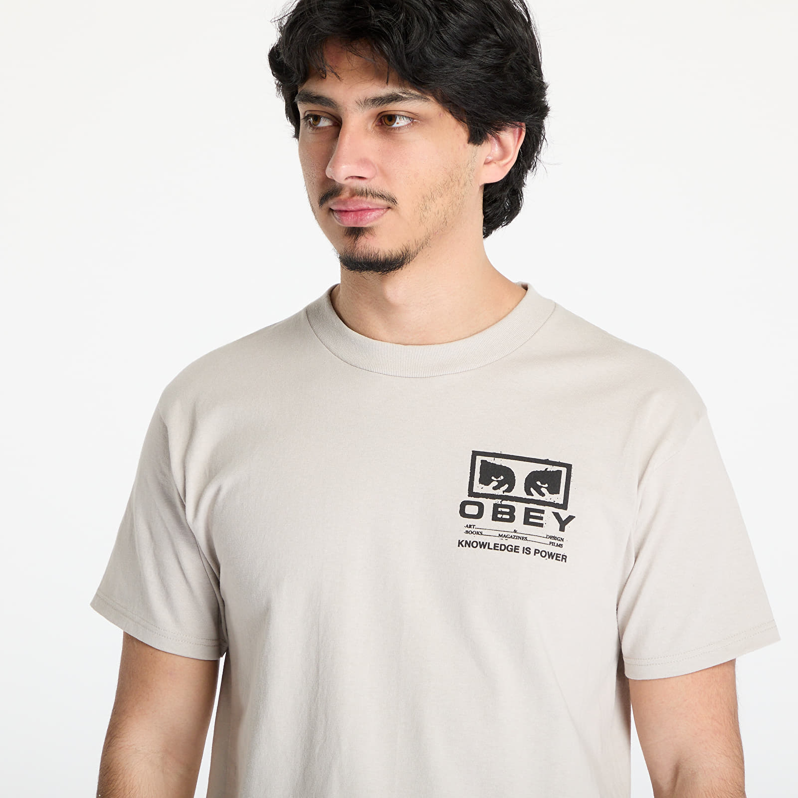 T-paidat OBEY Permission T-Shirt Silver Grey