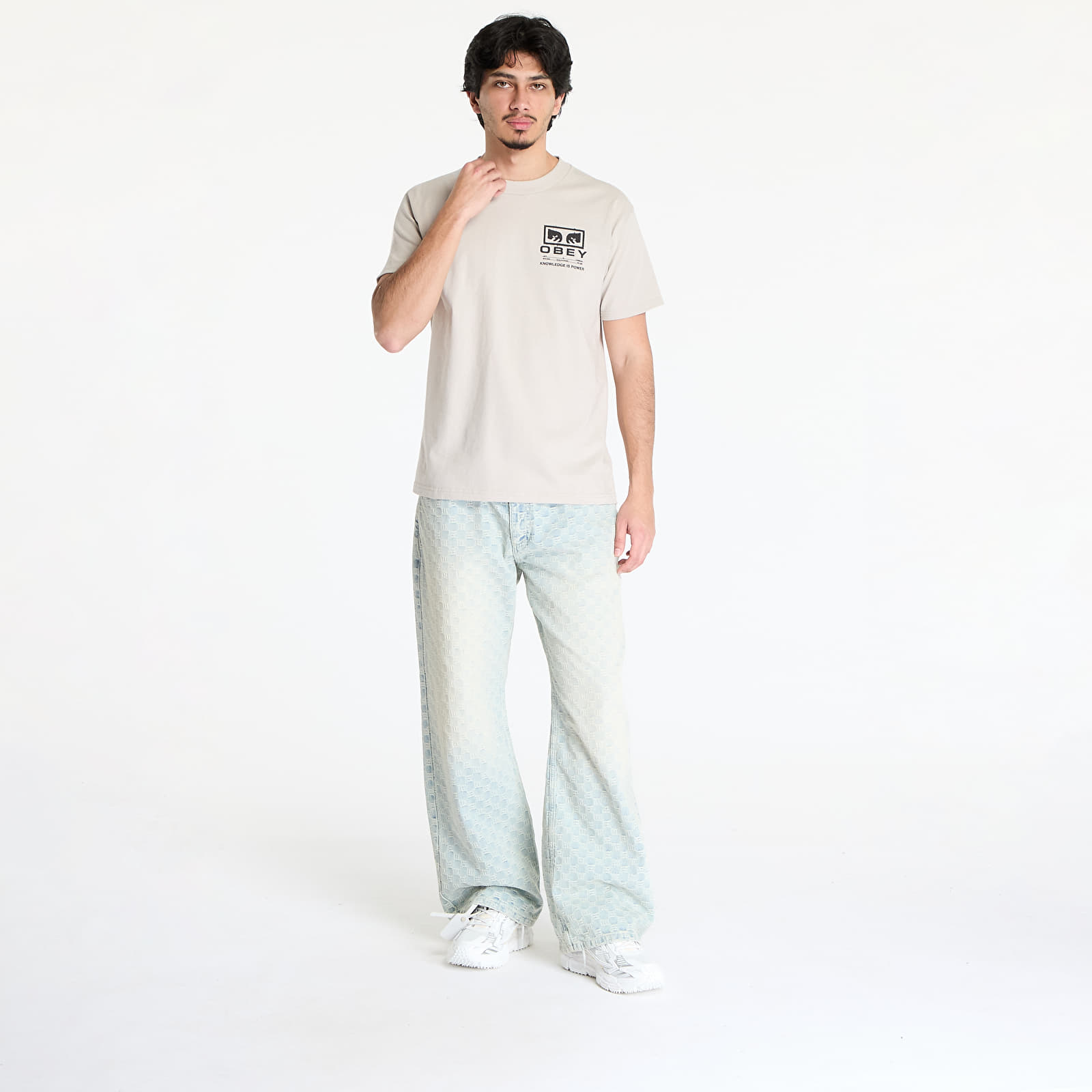 T-paidat OBEY Permission T-Shirt Silver Grey