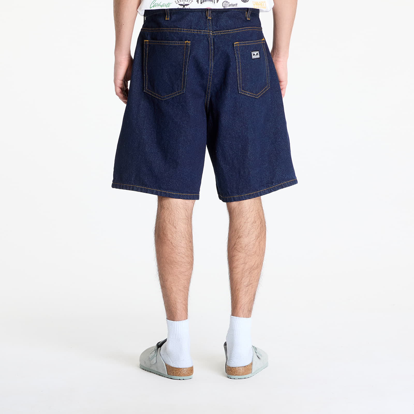 Šortky OBEY Bigwig Baggy Denim Short Rinse Indigo