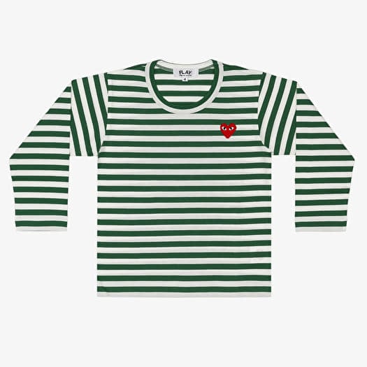 Comme des Garçons PLAY Kids Red Emblem Knit T-Shirt Green