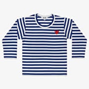 Comme des Garçons PLAY Kids Red Emblem Knit T-Shirt Blue
