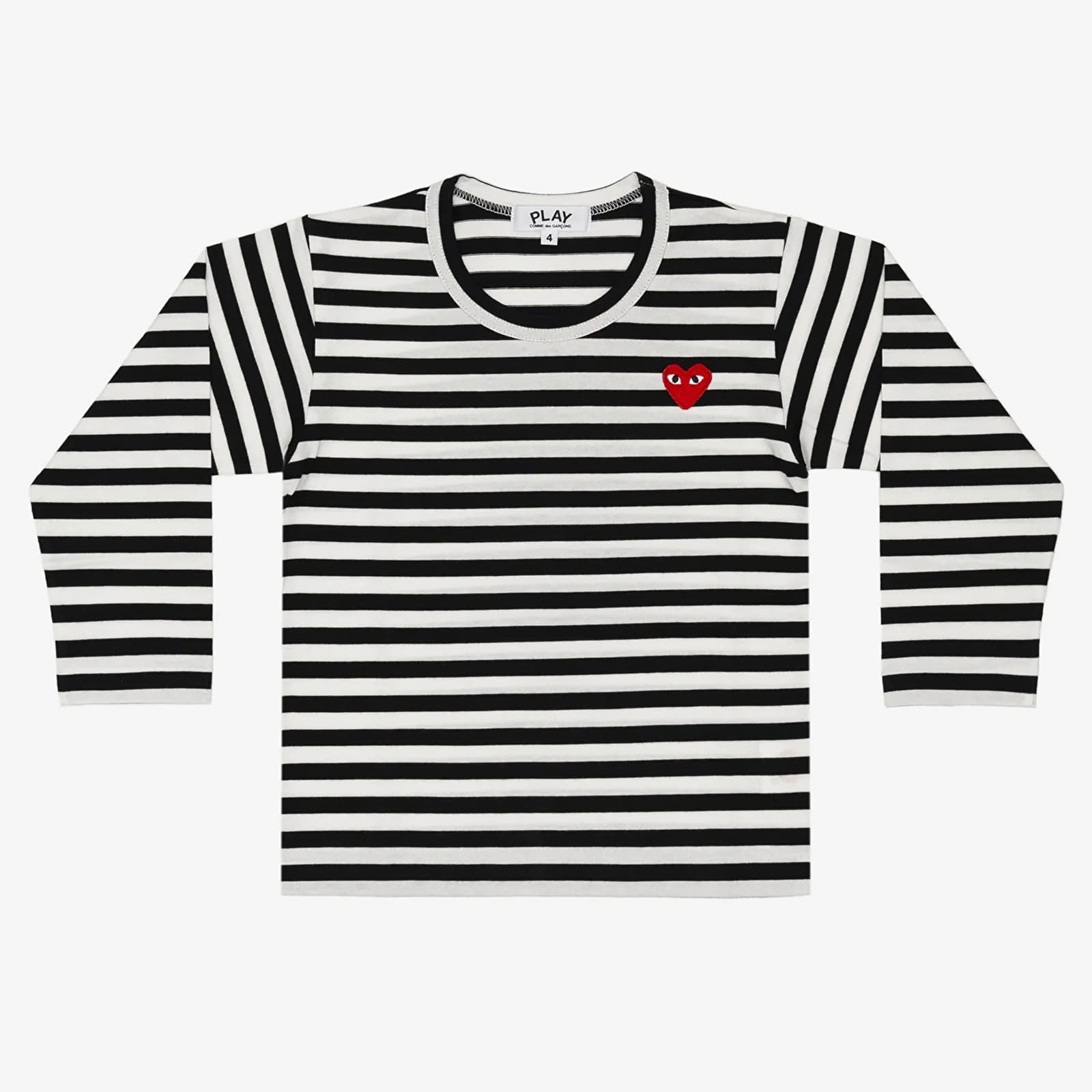 Comme des Garçons PLAY Kids Red Emblem Knit T-Shirt Black 2