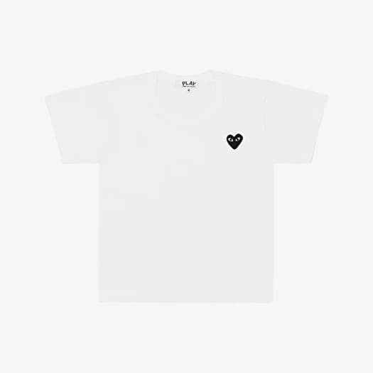 Comme des Garçons PLAY Kids Black Emblem Knit T-Shirt White