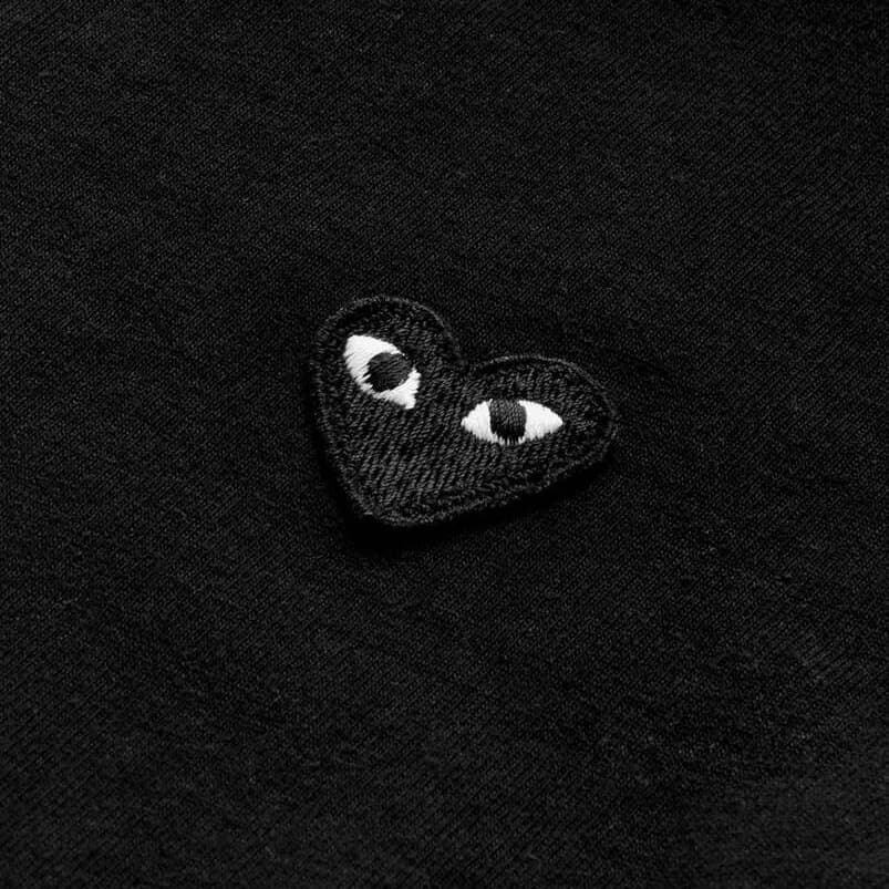 Detské oblečenie Comme des Garçons PLAY Kids Black Emblem Knit T-Shirt Black