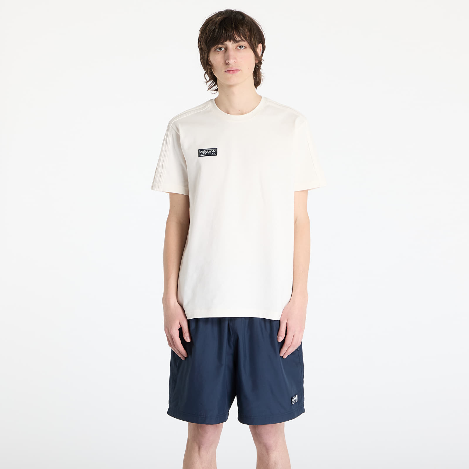 Pánske tričká adidas Brockhall Spezial Tee Beige/ Chalk White