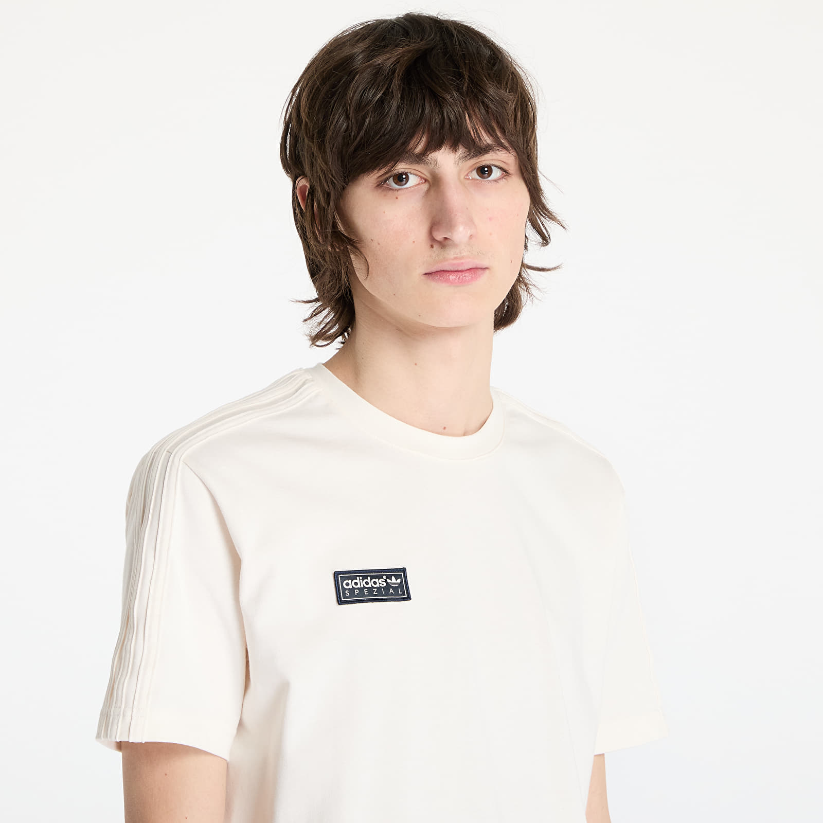 Pánske tričká adidas Brockhall Spezial Tee Beige/ Chalk White