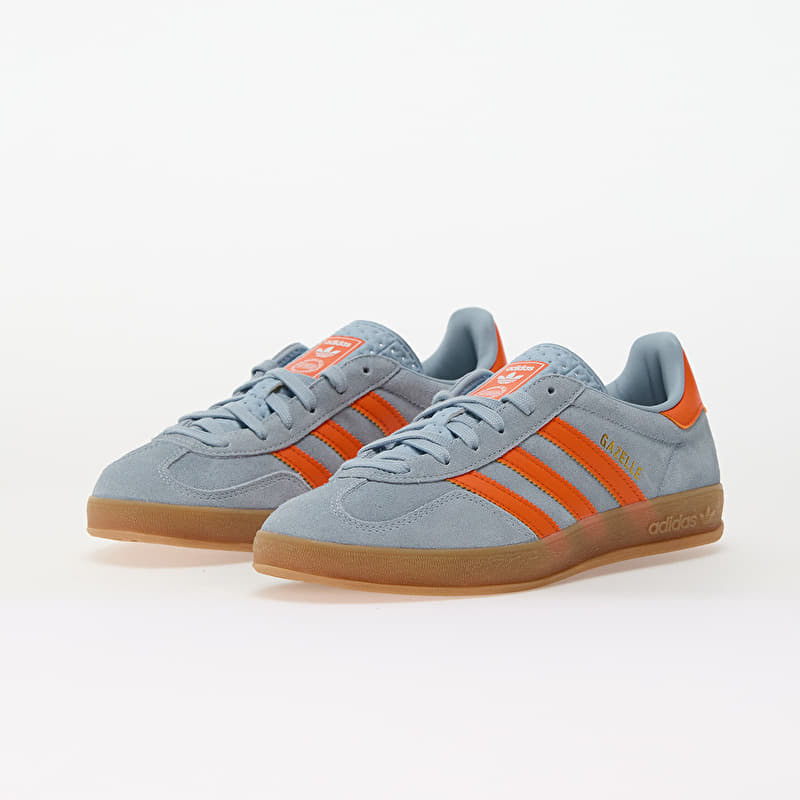 【Originals】 for JS GAZELLE INDOOR Men's shoes adidas Gazelle Indoor Wonder Blue/ Orange/ Ftw White