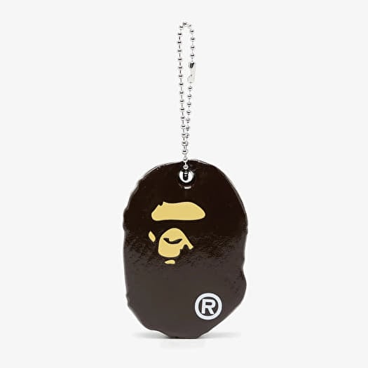 A BATHING APE Ape Head Keychain Brown