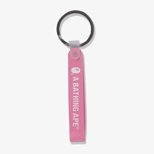 A BATHING APE Bape Rubber Loop Keychain Pink