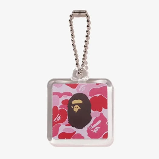 A BATHING APE Abc Camo Keychain Pink