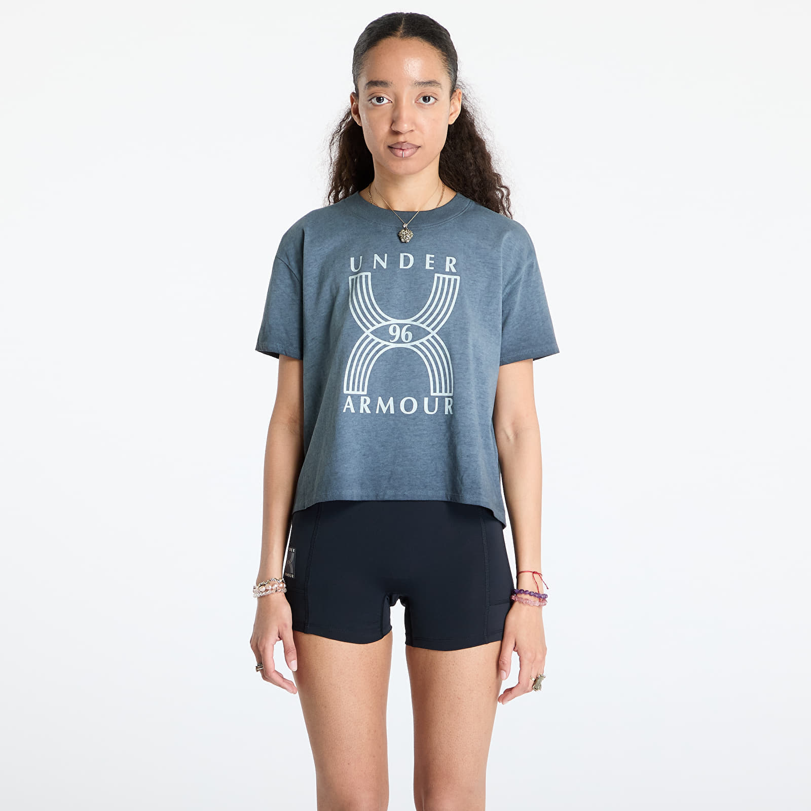 Tricou Under Armour Run 96 Graphic Shortsleeve T-Shirt Black/ White Quartz XS