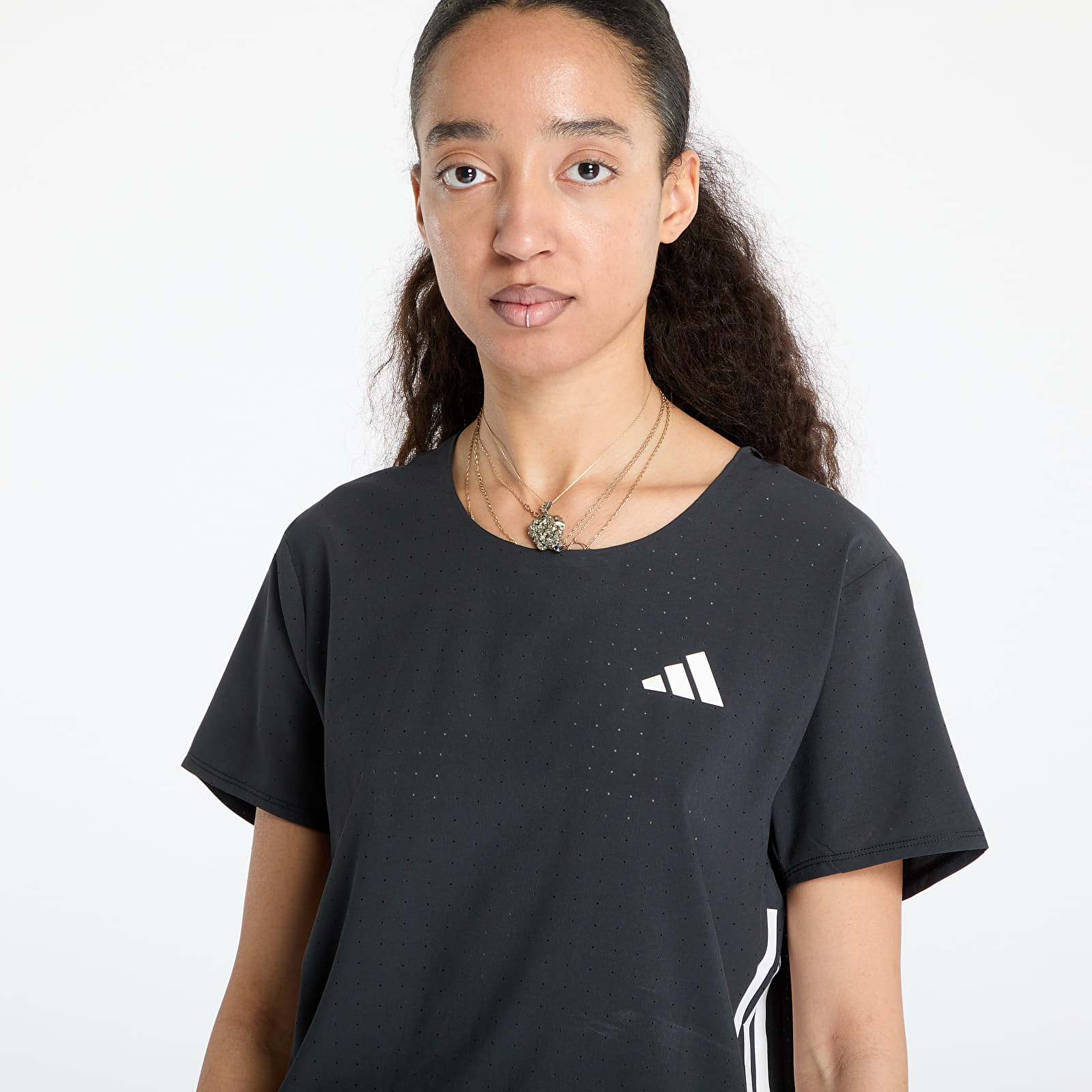 Naisten T-paidat adidas Adizero Running T-Shirt Black/ Black