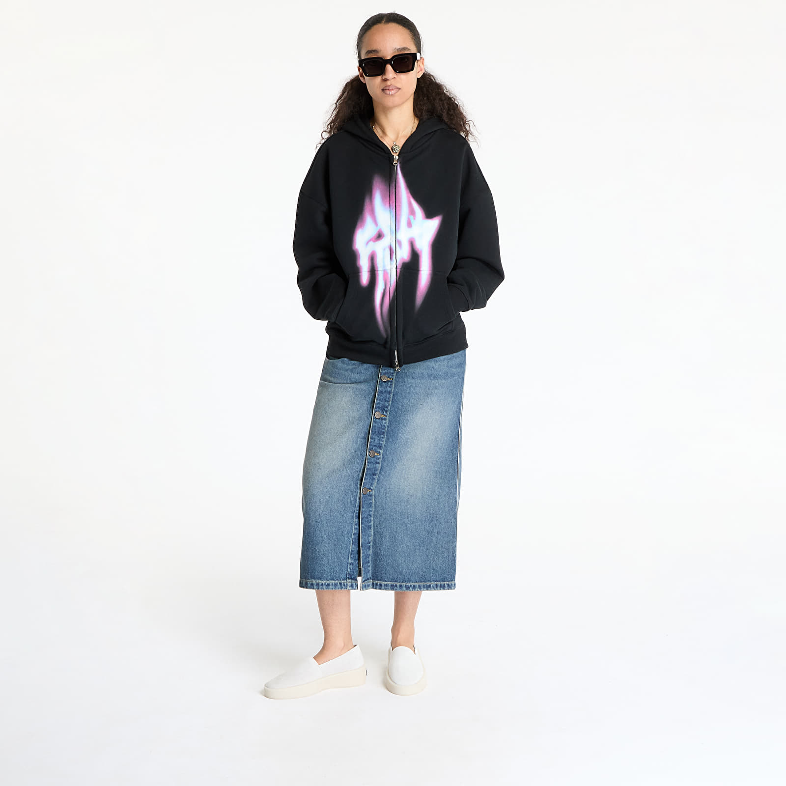 Hoodies and sweatshirts  FTSHP Walking Art Zip Hoodie UNISEX Fire Black Ash