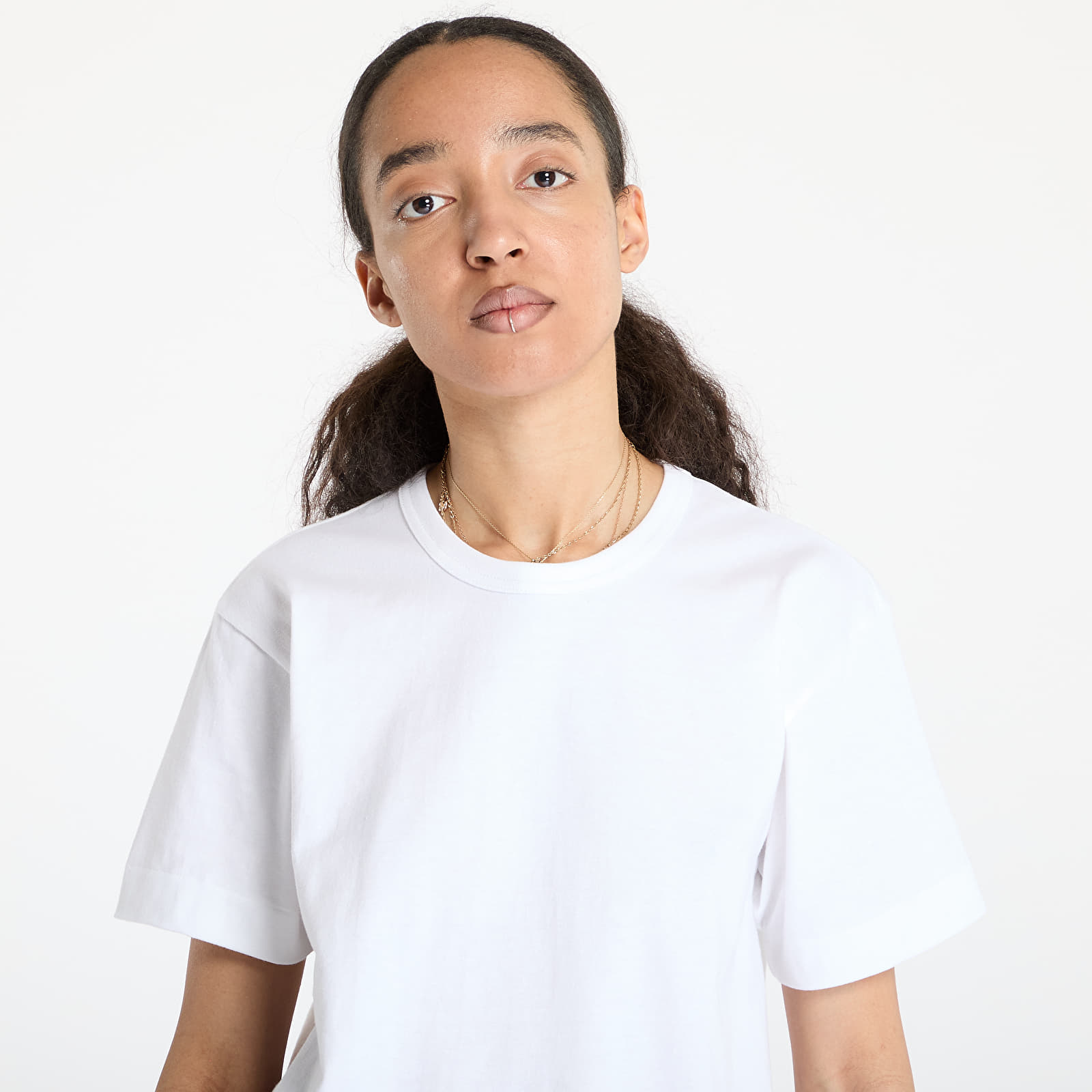 T-shirts Comme des Garçons PLAY Black Emblem Knit T-Shirt UNISEX White