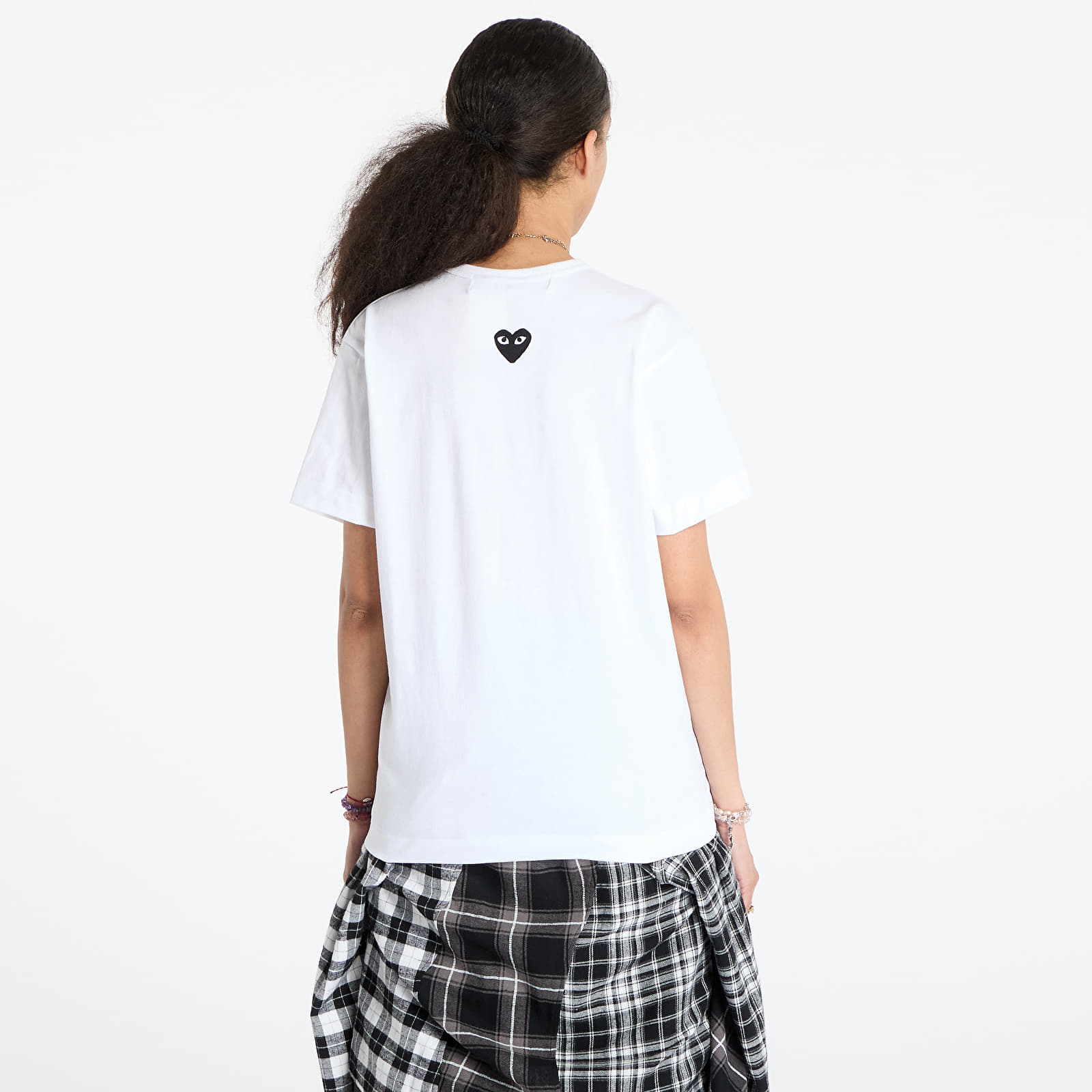 T-shirts Comme des Garçons PLAY Black Emblem Knit T-Shirt UNISEX White
