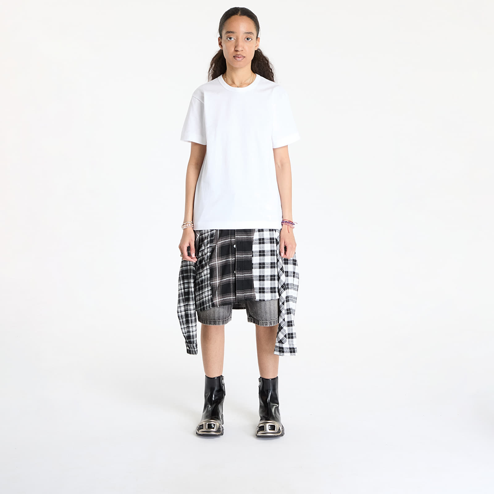 T-shirts Comme des Garçons PLAY Black Emblem Knit T-Shirt UNISEX White