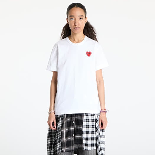 Tričko Comme des Garçons PLAY Emblem x Rhinestone T-Shirt UNISEX White/ Red