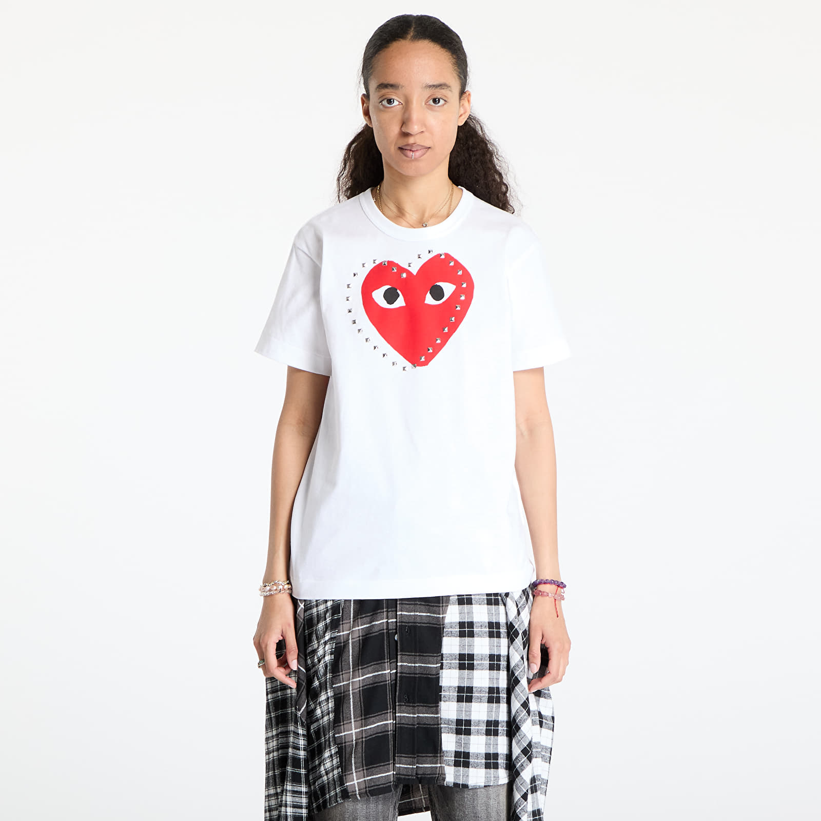 Trička Comme des Garçons PLAY Print Red x Black x Studc T-Shirt UNISEX White