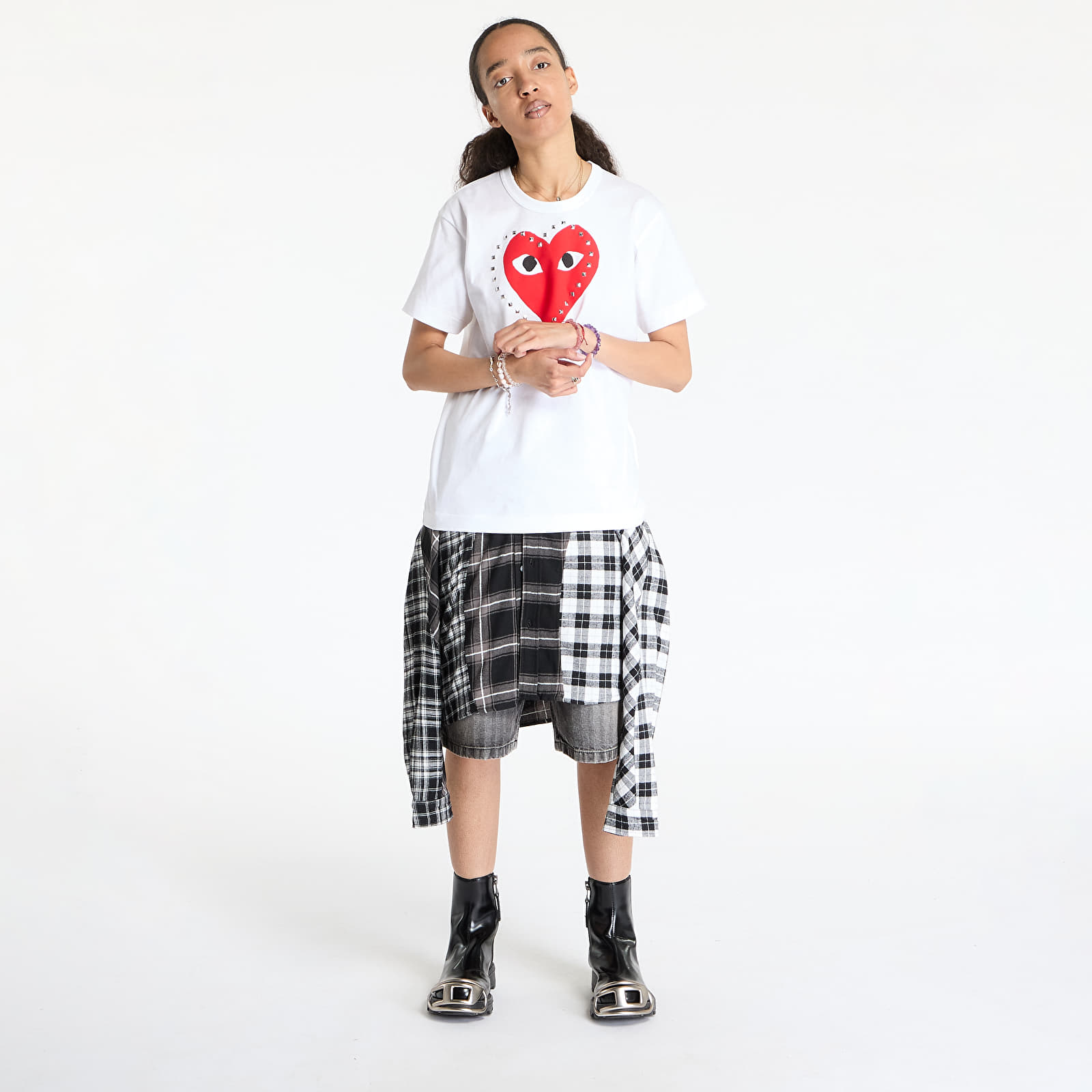 Trička Comme des Garçons PLAY Print Red x Black x Studc T-Shirt UNISEX White