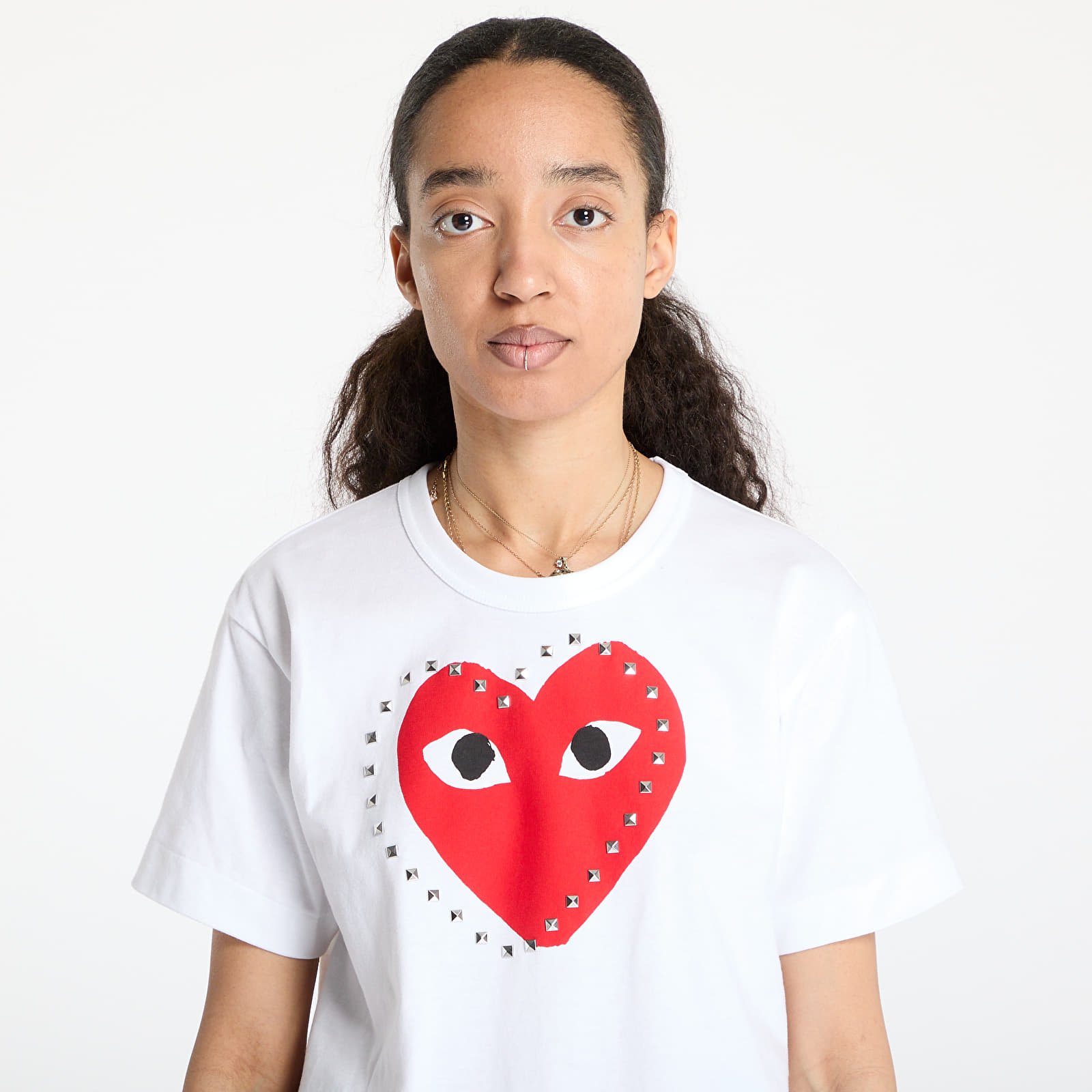 Trička Comme des Garçons PLAY Print Red x Black x Studc T-Shirt UNISEX White
