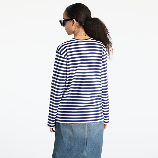 T-shirts Comme des Garçons PLAY Stripe Emblem x Metalstone Long