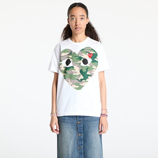T-shirt Comme des Garçons PLAY Red Emblem Knit T-Shirt UNISEX White
