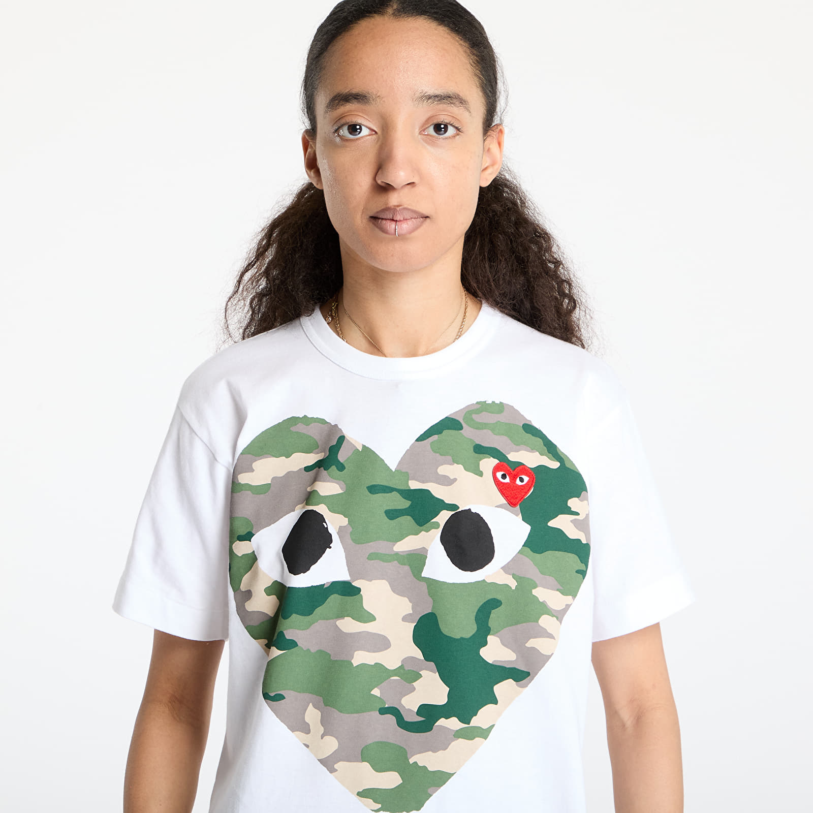Tričká Comme des Garçons PLAY Red Emblem Knit T-Shirt UNISEX White