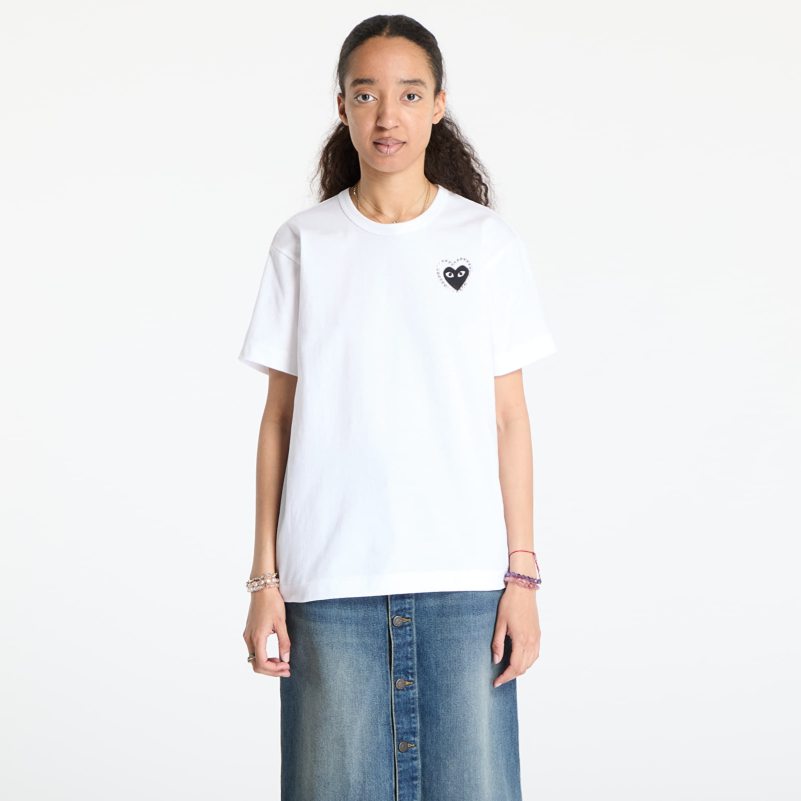 Trička Comme des Garçons PLAY Emblem x Metalstone T-Shirt UNISEX White/ Black
