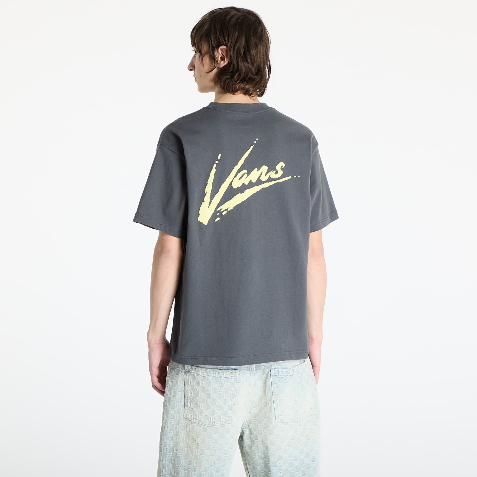T-skjorter for menn Vans Brush Script Loose SS Tee Asphalt/ Shadow