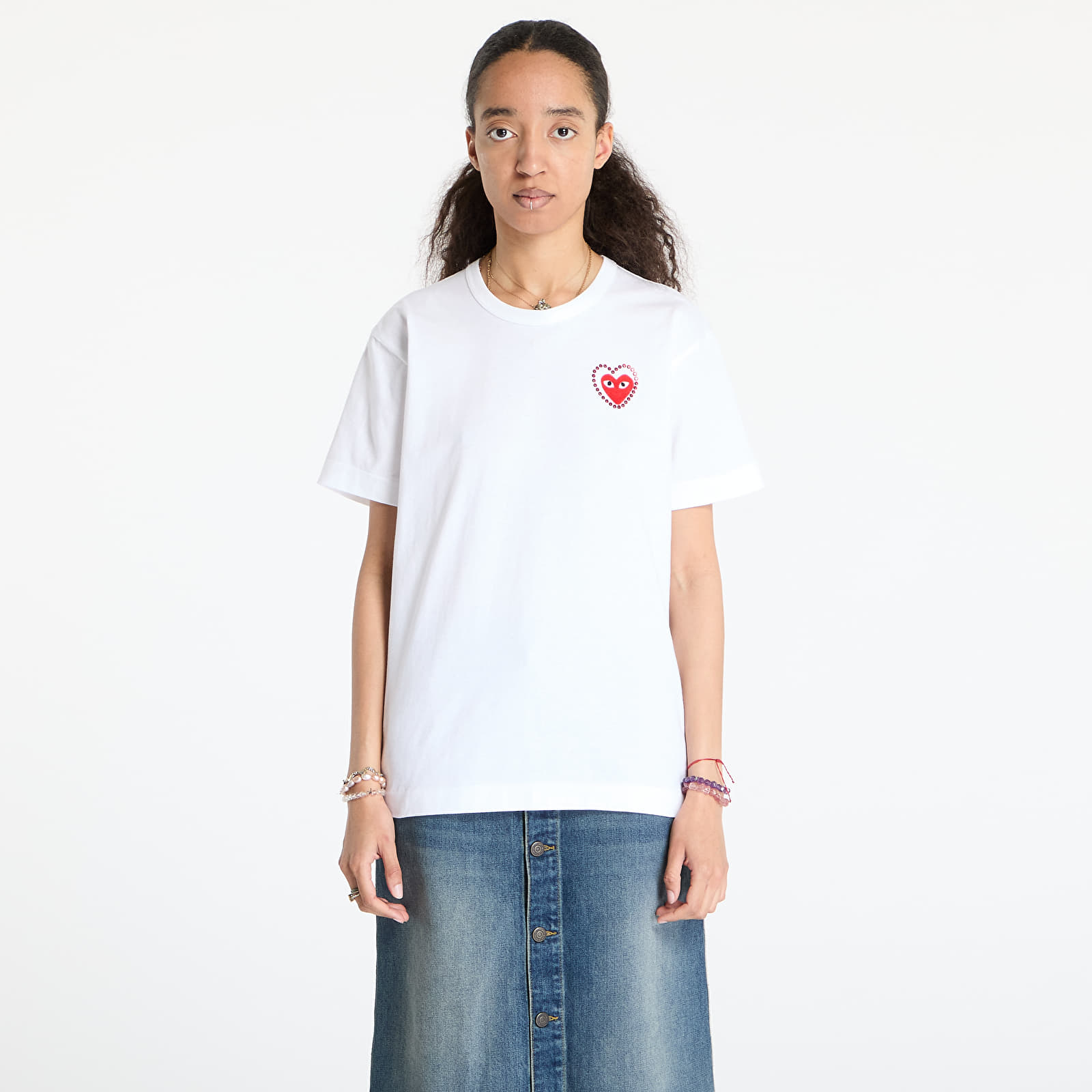 T-särgid Comme des Garçons PLAY Emblem x Metalstone T-Shirt UNISEX White/ Red