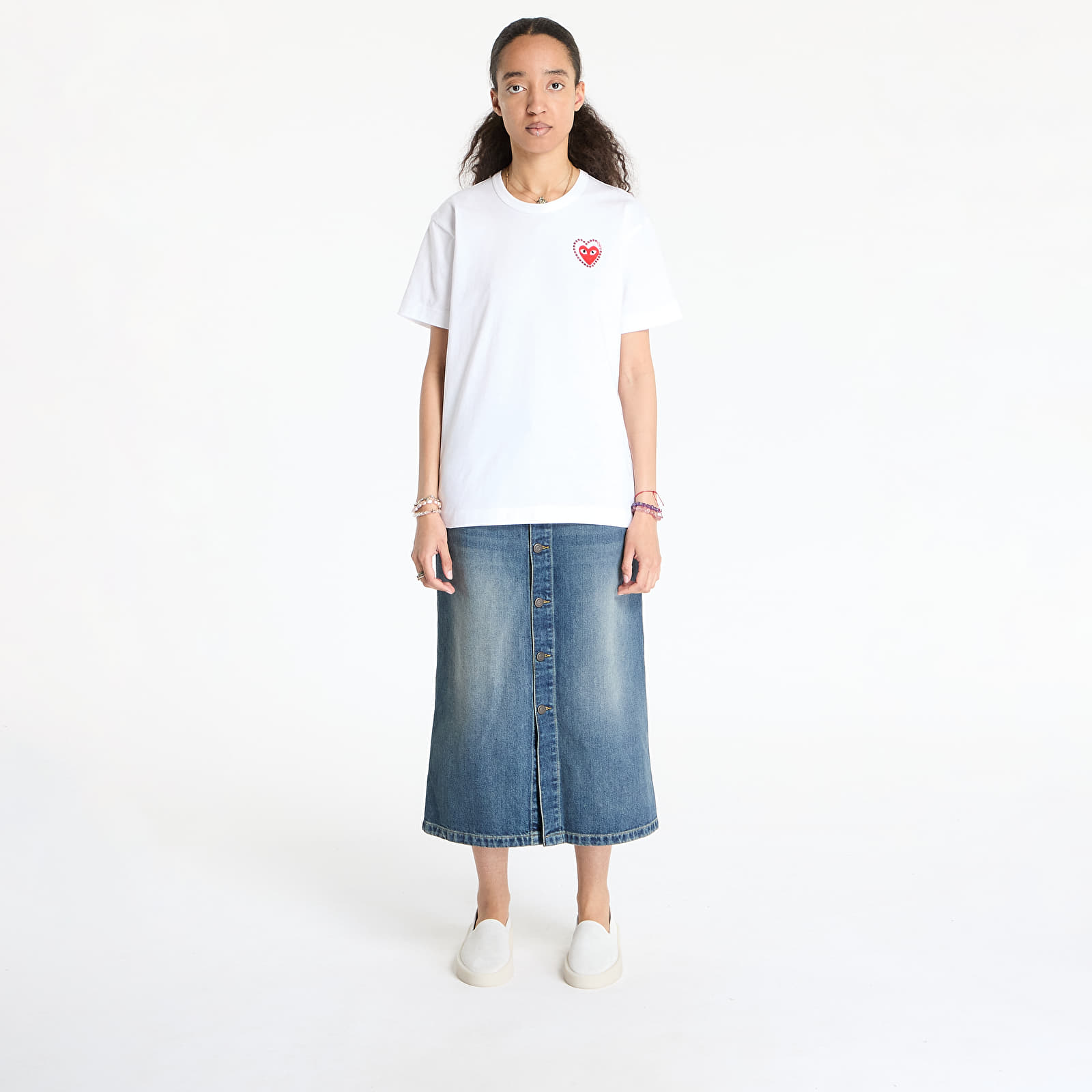T-särgid Comme des Garçons PLAY Emblem x Metalstone T-Shirt UNISEX White/ Red