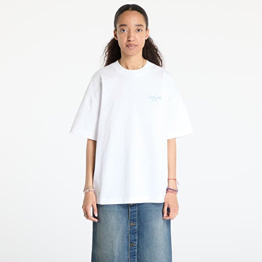 Μπλουζάκι Carhartt WIP Shortsleeve Signature Script T-Shirt UNISEX White/ Dusty Ice