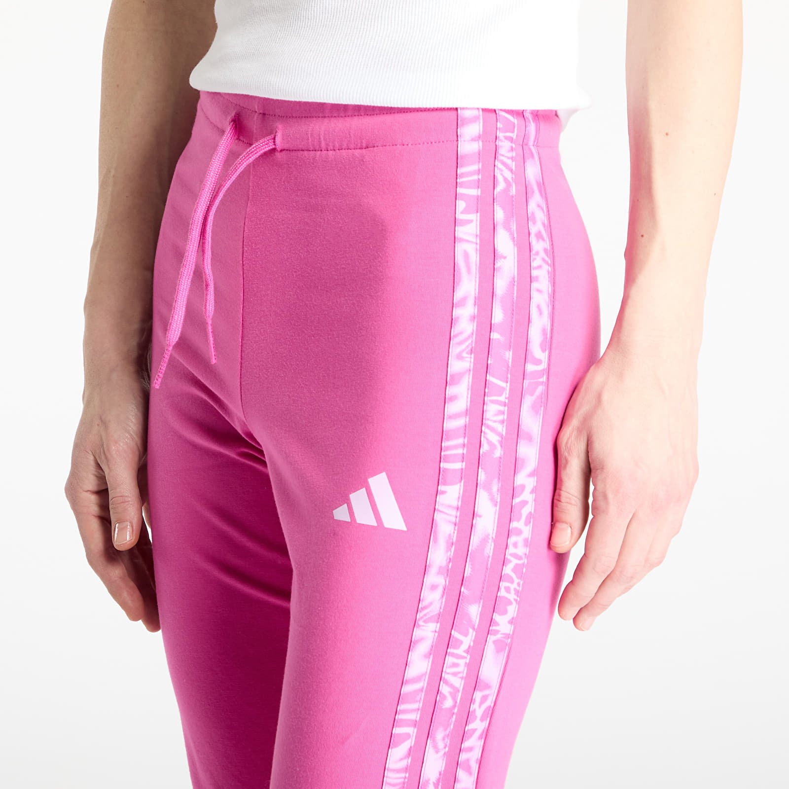 Női leggings adidas Essentials 3 Stripes Print Cotton Leggings Semi Lucid Fuchsia