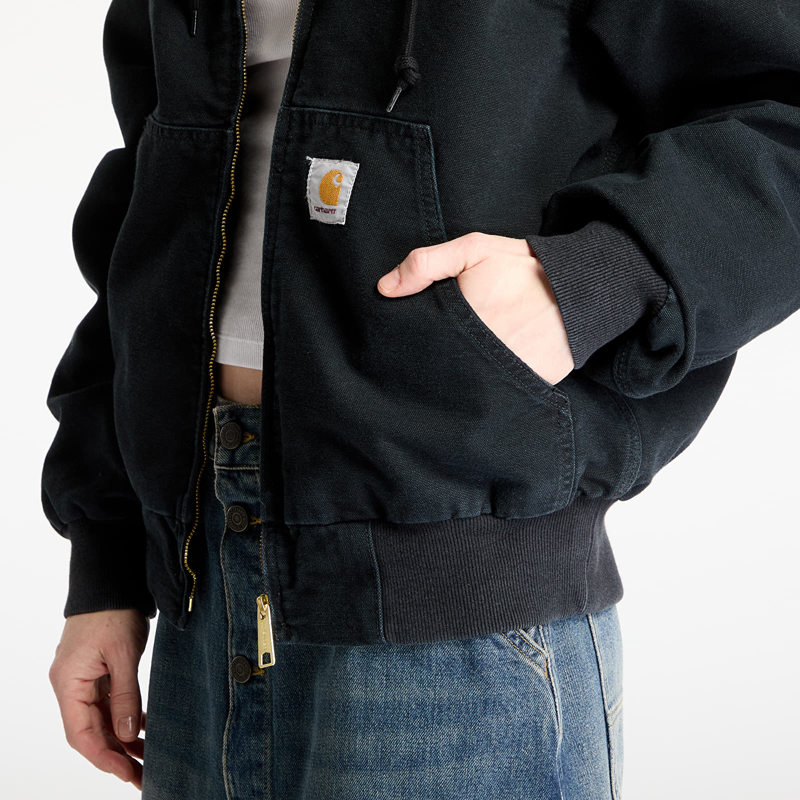 Herrenjacken Carhartt WIP OG Active Jacket Black Stone Canvas