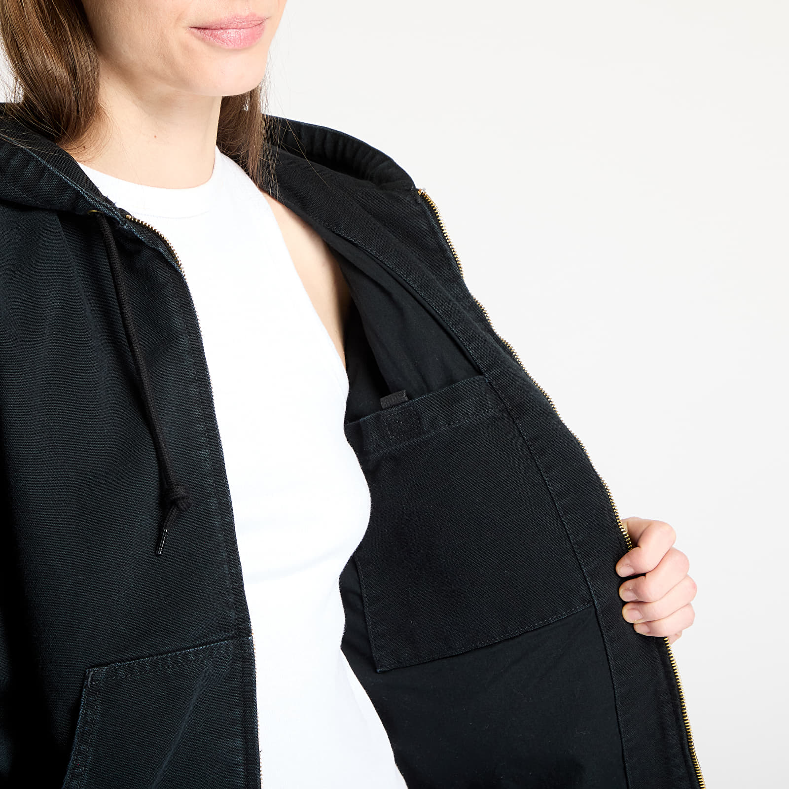 Herrenjacken Carhartt WIP OG Active Jacket Black Stone Canvas