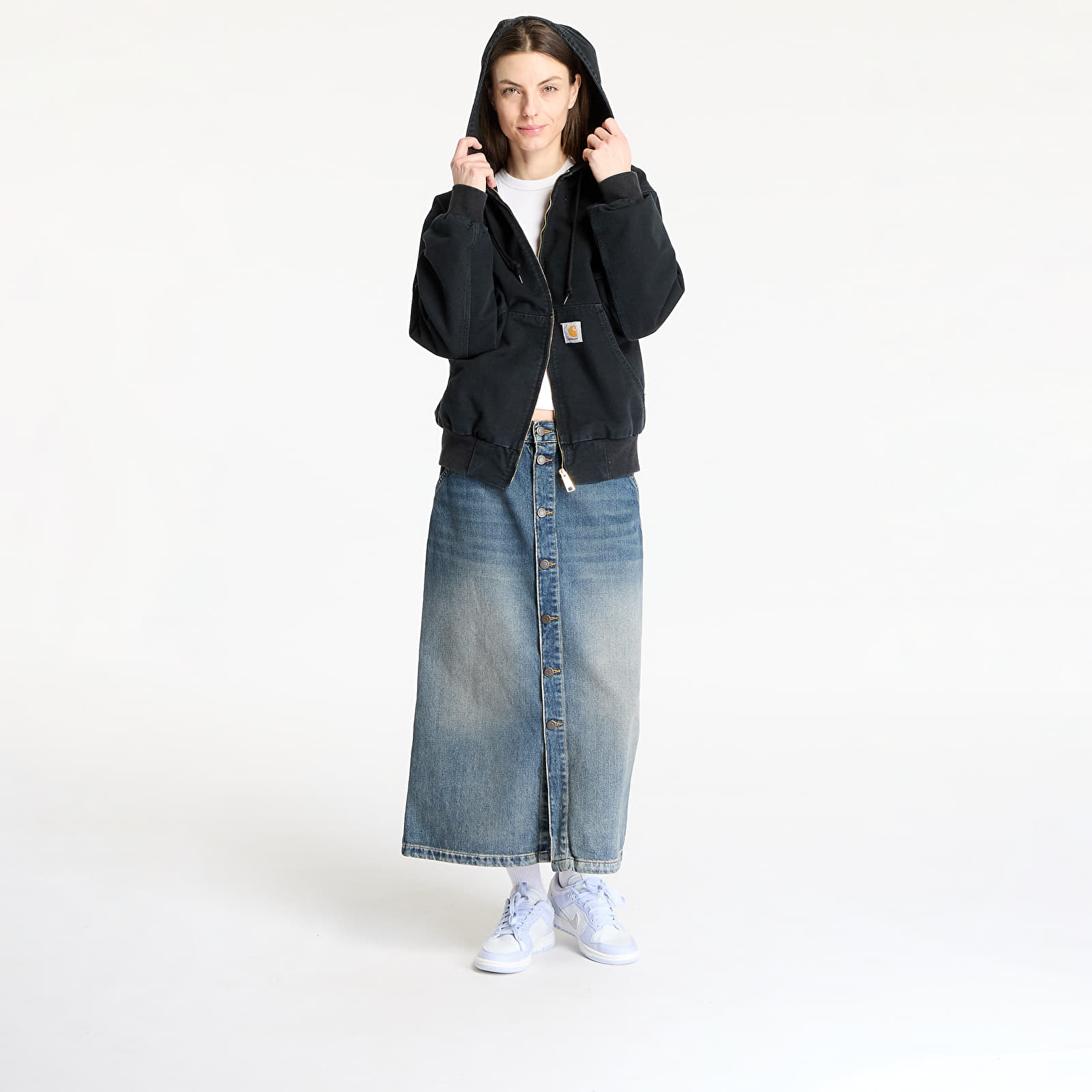 Herrenjacken Carhartt WIP OG Active Jacket Black Stone Canvas